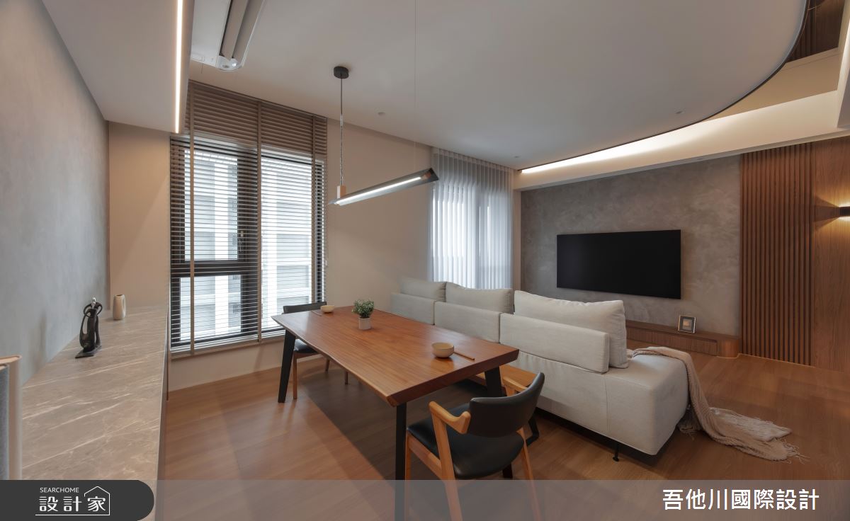 25坪新成屋(5年以下)＿現代風客廳餐廳案例圖片＿吾他川室內設計＿吾他川_夜木之境_新竹之19