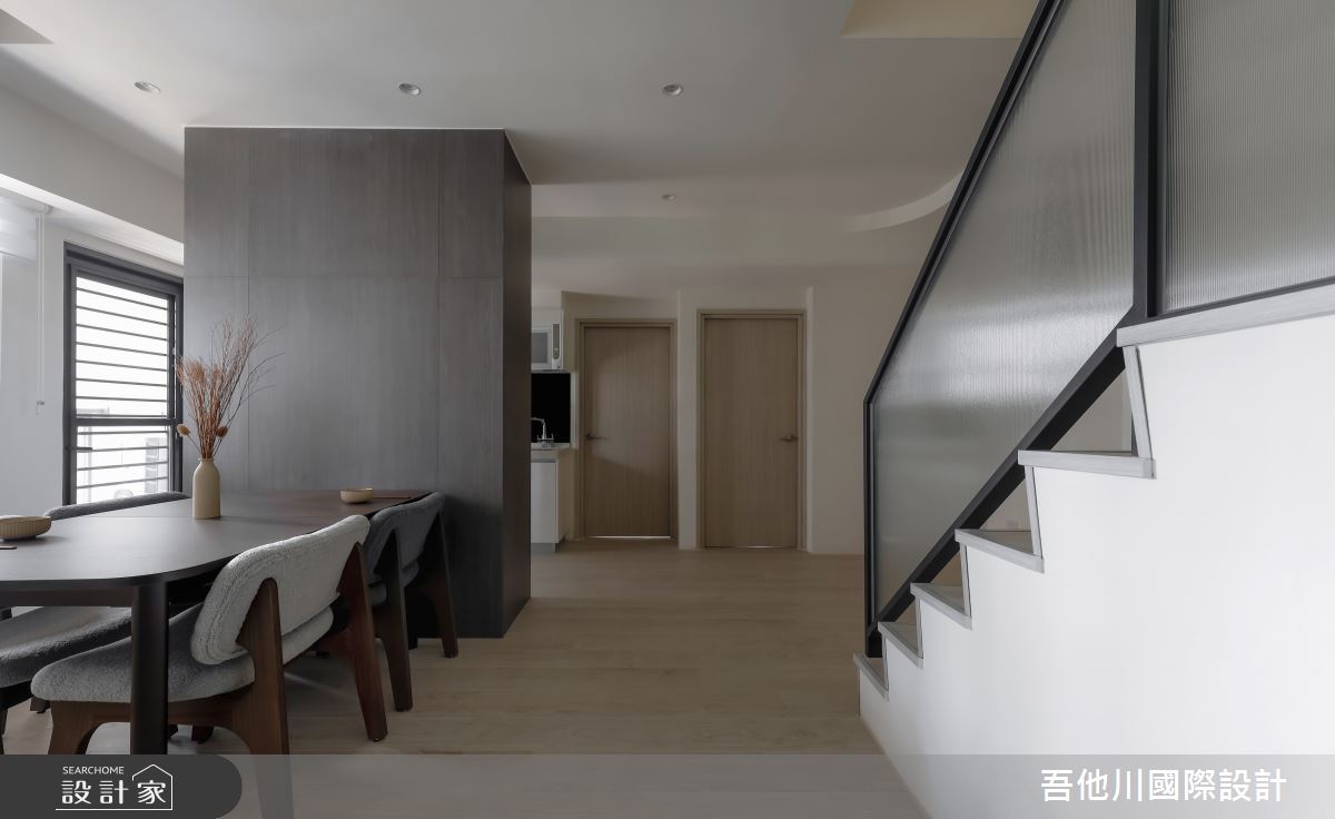 30坪新成屋(5年以下)＿現代風餐廳樓梯案例圖片＿吾他川室內設計＿吾他川_暮色半宅_苗栗竹南之7