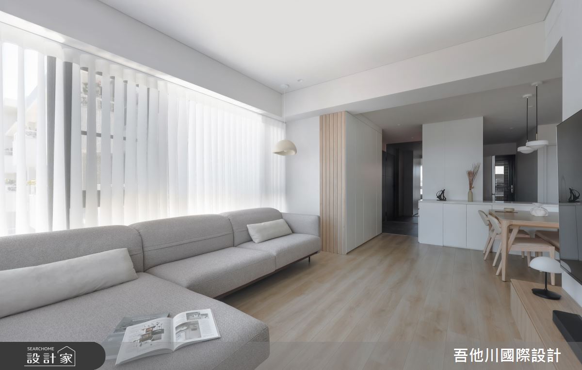 20坪新成屋(5年以下)＿混搭風客廳餐廳中島案例圖片＿吾他川室內設計＿吾他川_白森一居_新竹之13