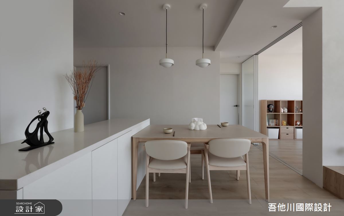 20坪新成屋(5年以下)＿混搭風餐廳中島案例圖片＿吾他川室內設計＿吾他川_白森一居_新竹之2