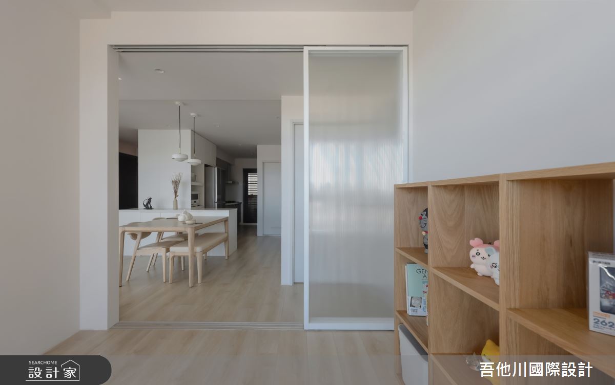 20坪新成屋(5年以下)＿混搭風餐廳廚房多功能室中島案例圖片＿吾他川室內設計＿吾他川_白森一居_新竹之17