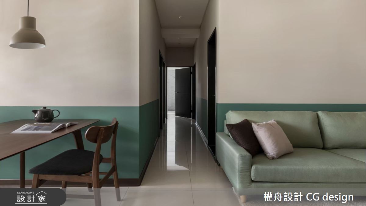 17坪新成屋(5年以下)＿混搭風客廳餐廳走廊案例圖片＿權舟室內設計有限公司＿權舟_綠境-板橋.混搭宅之6