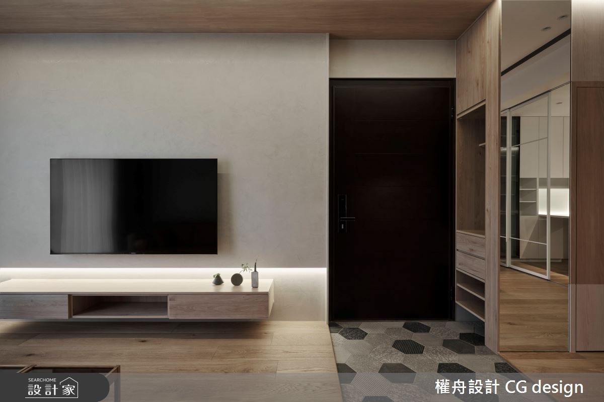 26坪新成屋(5年以下)＿混搭風玄關客廳案例圖片＿權舟室內設計有限公司＿權舟_隱域-桃園.混搭宅之1