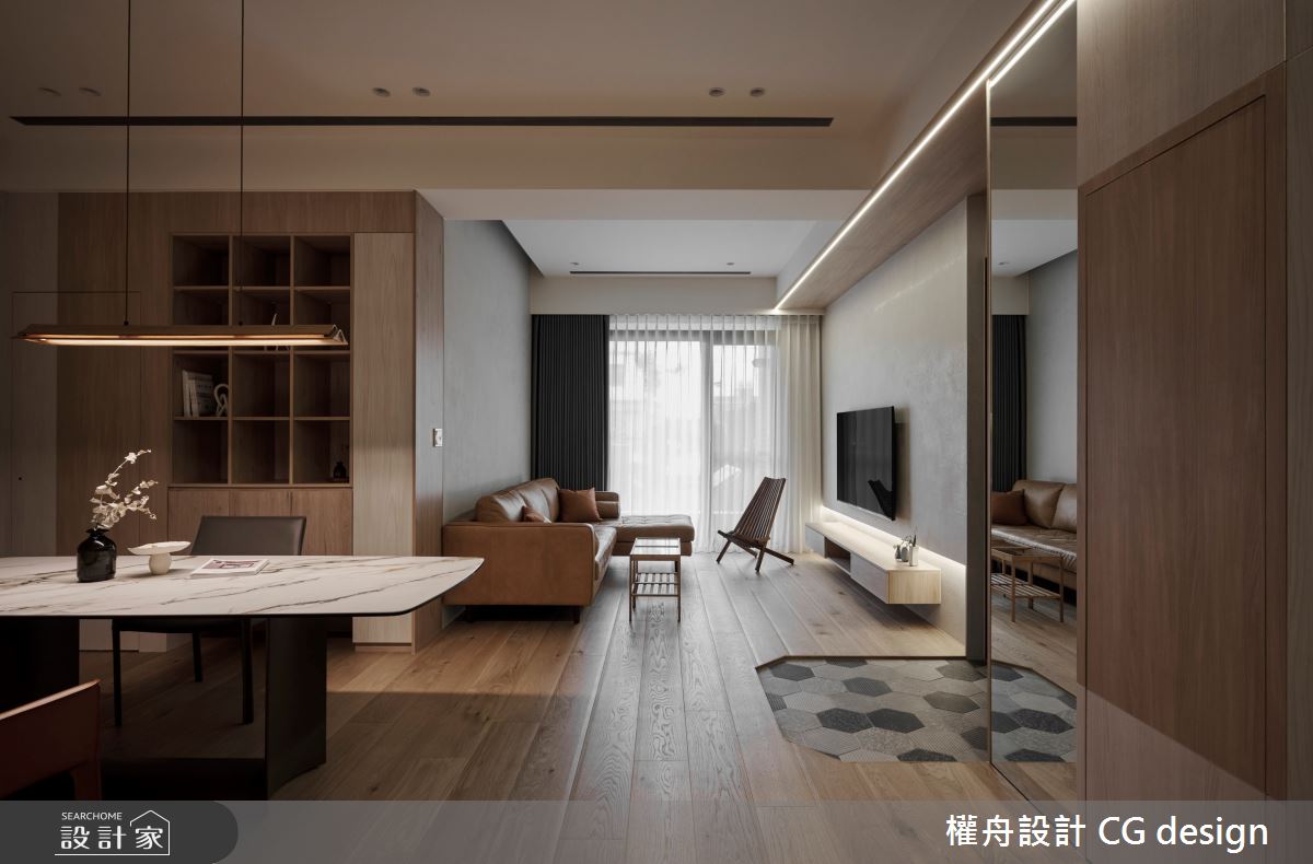 26坪新成屋(5年以下)＿混搭風玄關客廳餐廳案例圖片＿權舟室內設計有限公司＿權舟_隱域-桃園.混搭宅之3