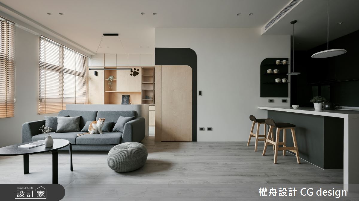 22坪中古屋(5~15年)＿混搭風客廳餐廳廚房書房中島案例圖片＿權舟室內設計有限公司＿權舟_Immerse・in the dawn-桃園.混搭宅之3