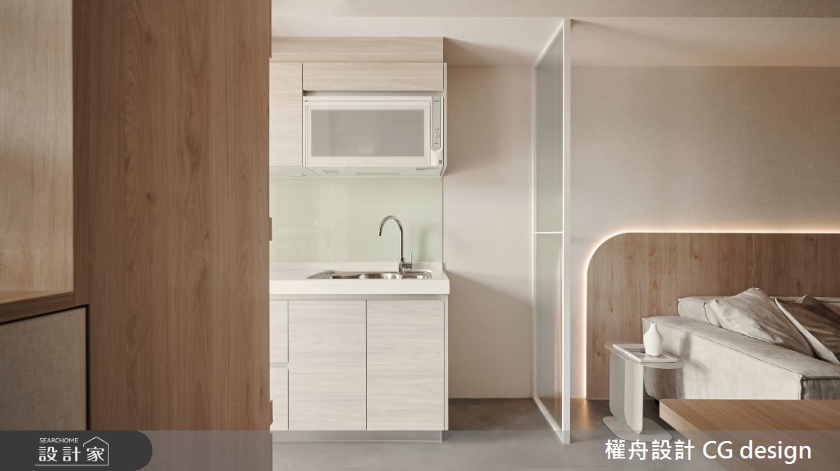 15坪新成屋(5年以下)＿混搭風客廳廚房案例圖片＿權舟室內設計有限公司＿權舟_光曦-五股.混搭宅之9