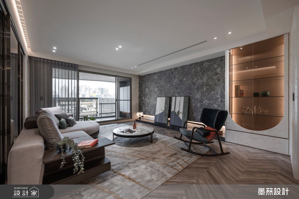 40坪新成屋(5年以下)＿現代風客廳案例圖片＿墨䔳設計/墨璞情境＿墨䔳_太子咸亨之2