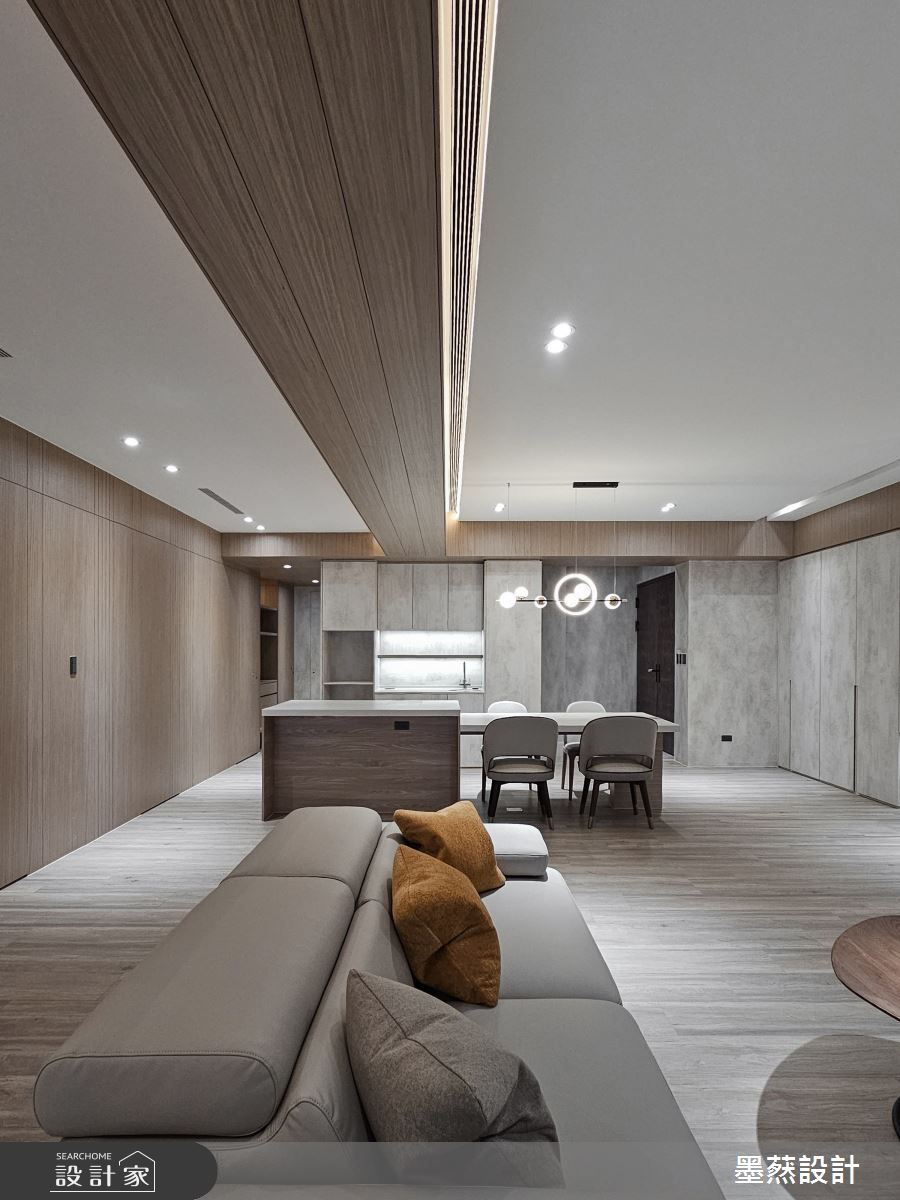 65坪毛胚屋＿現代風玄關客廳餐廳中島案例圖片＿墨䔳設計/墨璞情境＿墨䔳_木白光景之9
