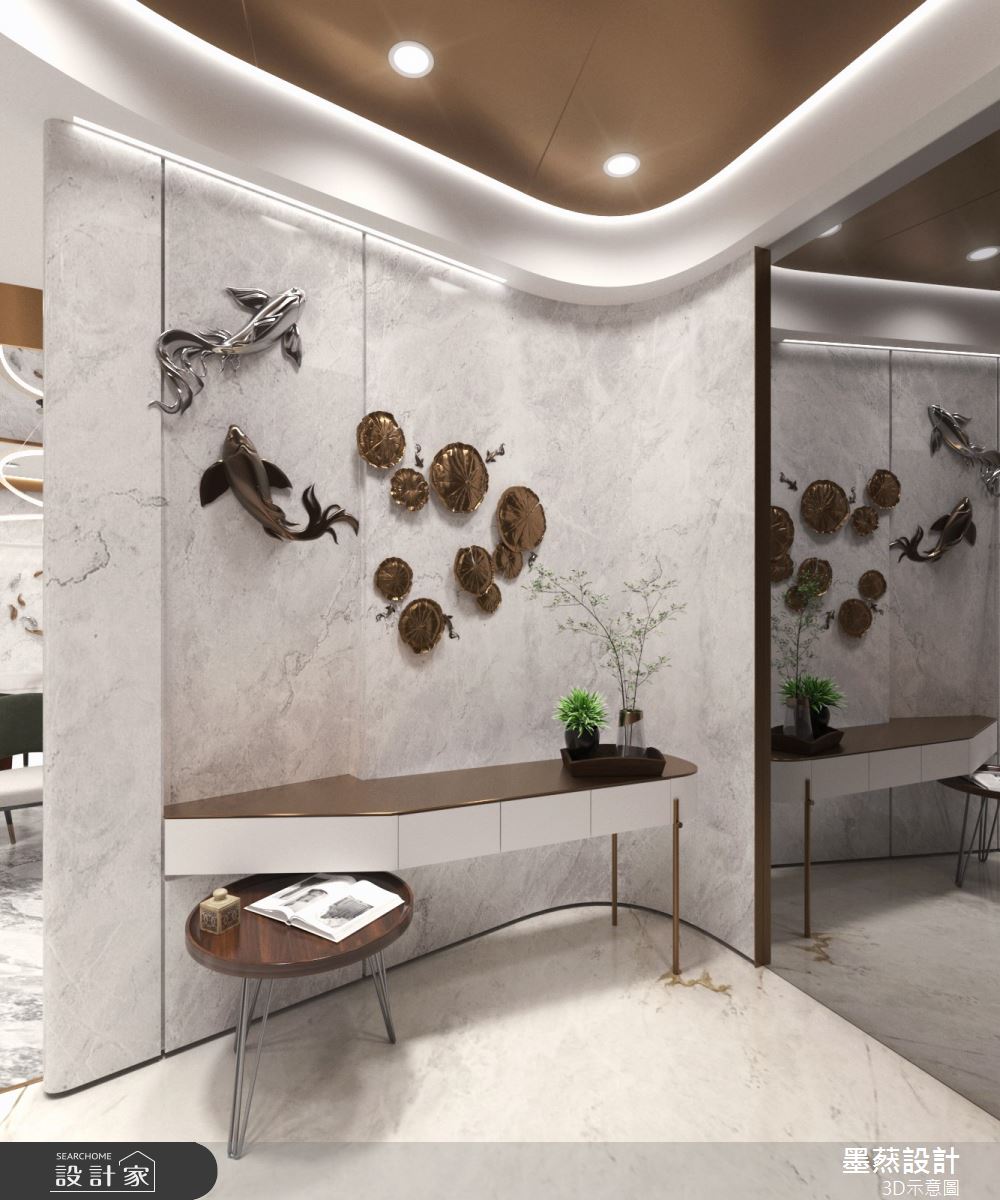 61坪毛胚屋＿奢華風玄關案例圖片＿墨䔳設計/墨璞情境＿墨䔳_秋紅谷之2