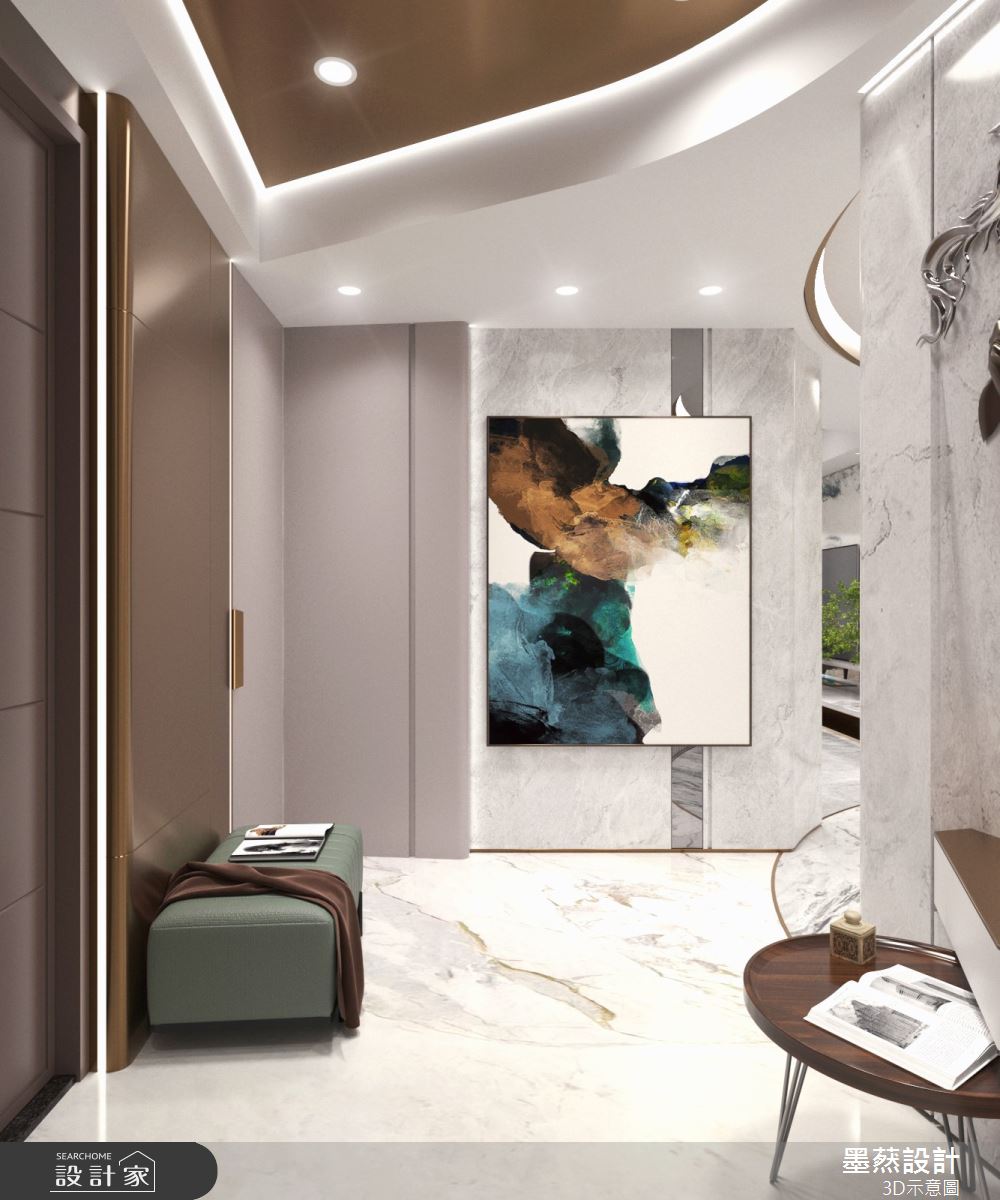 61坪毛胚屋＿奢華風玄關案例圖片＿墨䔳設計/墨璞情境＿墨䔳_秋紅谷之1