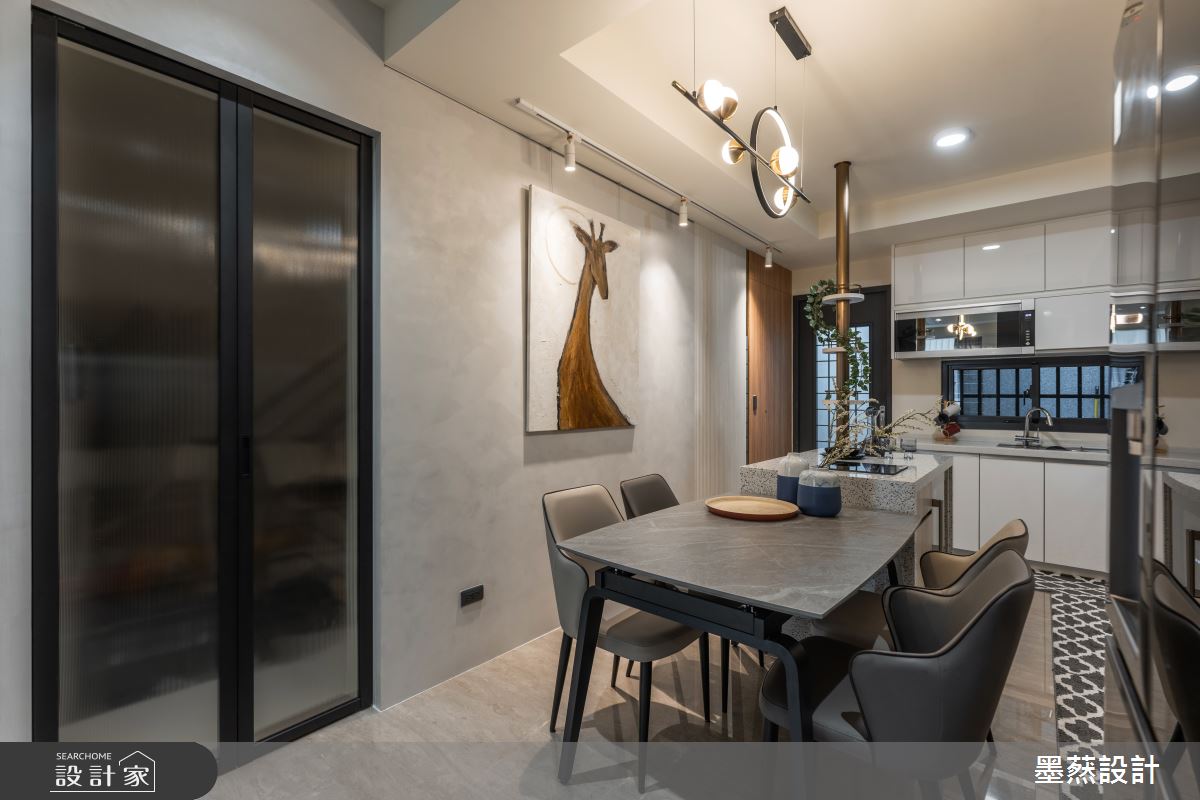 60坪新古屋(10年以下)＿混搭風餐廳廚房中島案例圖片＿墨䔳設計/墨璞情境＿墨䔳_青水硯之8