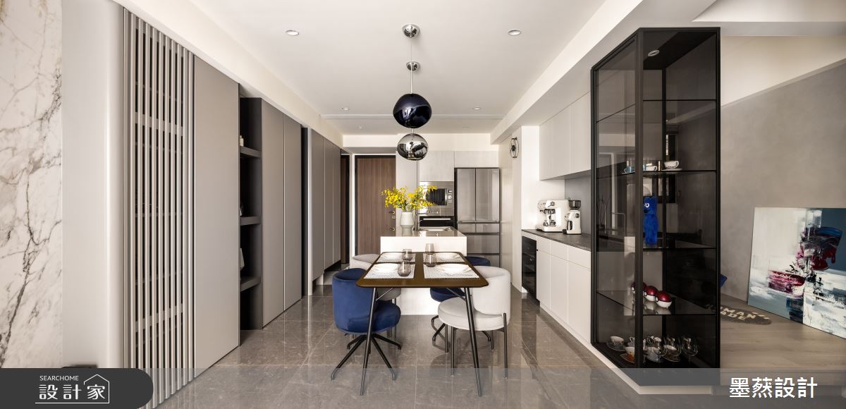 25坪新成屋(5年以下)＿輕奢現代風玄關餐廳中島案例圖片＿墨䔳設計/墨璞情境＿墨䔳_溫莎之1