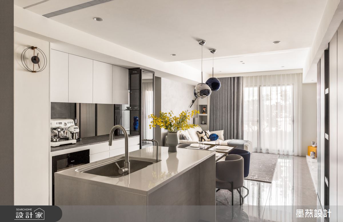 25坪新成屋(5年以下)＿輕奢現代風客廳餐廳中島案例圖片＿墨䔳設計/墨璞情境＿墨䔳_溫莎之2