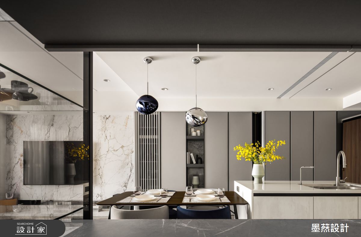 25坪新成屋(5年以下)＿輕奢現代風餐廳中島案例圖片＿墨䔳設計/墨璞情境＿墨䔳_溫莎之9