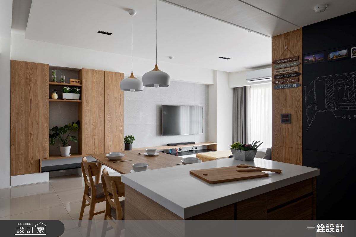 23坪新成屋(5年以下)＿北歐風客廳餐廳中島案例圖片＿一銓室內裝修設計工程有限公司＿一銓_木光石色的旋律之8
