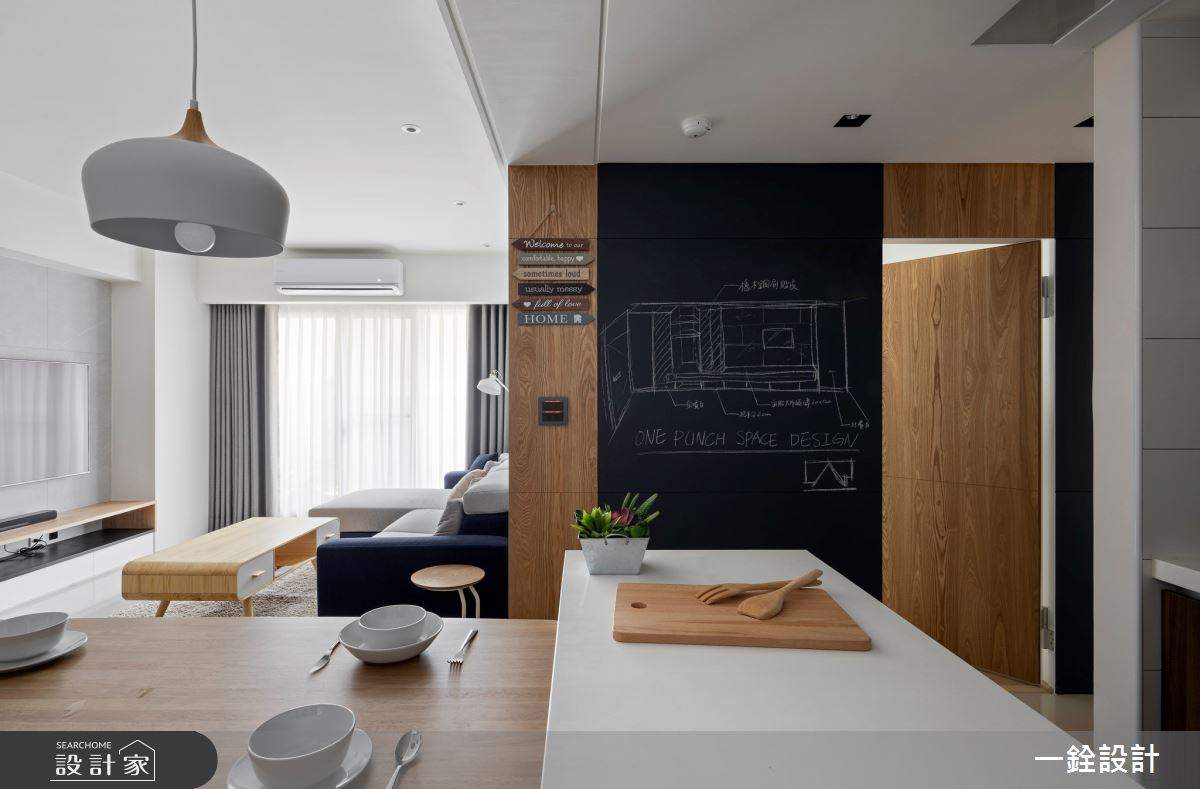 23坪新成屋(5年以下)＿北歐風客廳餐廳中島案例圖片＿一銓室內裝修設計工程有限公司＿一銓_木光石色的旋律之11