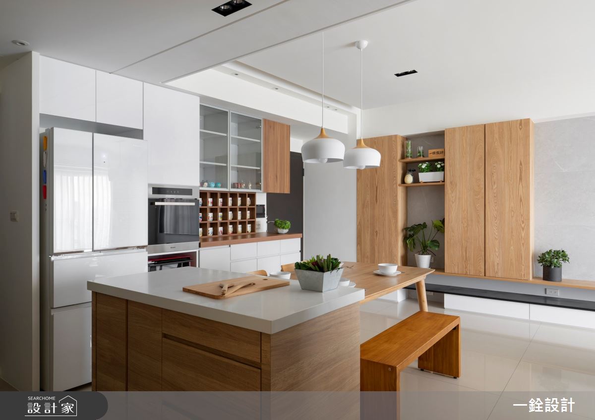 23坪新成屋(5年以下)＿北歐風餐廳中島案例圖片＿一銓室內裝修設計工程有限公司＿一銓_木光石色的旋律之7