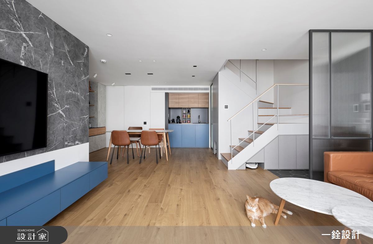 36坪毛胚屋＿現代風客廳餐廳樓梯案例圖片＿一銓室內裝修設計工程有限公司＿一銓_道伴大狸奴之8
