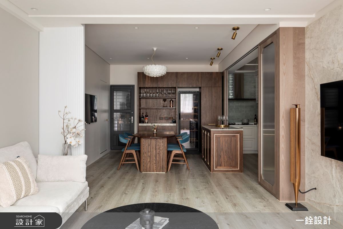 24坪老屋(41~50年)＿奢華風客廳餐廳中島案例圖片＿一銓室內裝修設計工程有限公司＿一銓_lRENE之9