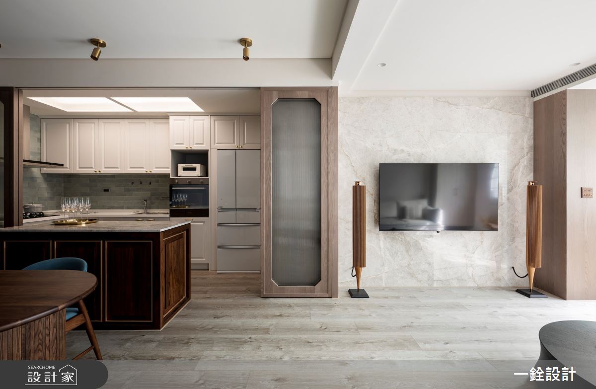 24坪老屋(41~50年)＿奢華風客廳餐廳廚房中島案例圖片＿一銓室內裝修設計工程有限公司＿一銓_lRENE之14