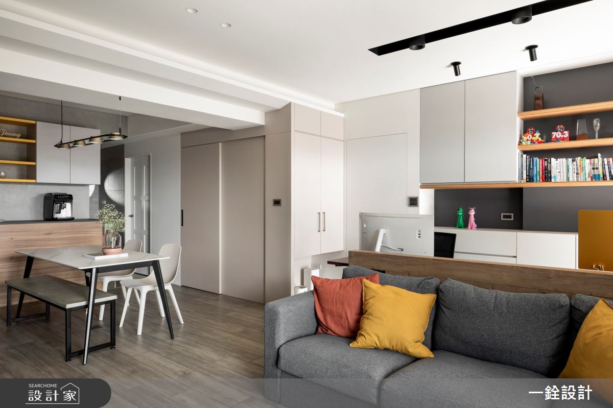 26坪新成屋(5年以下)＿現代風客廳餐廳書房案例圖片＿一銓室內裝修設計工程有限公司＿一銓_黃色的光之8