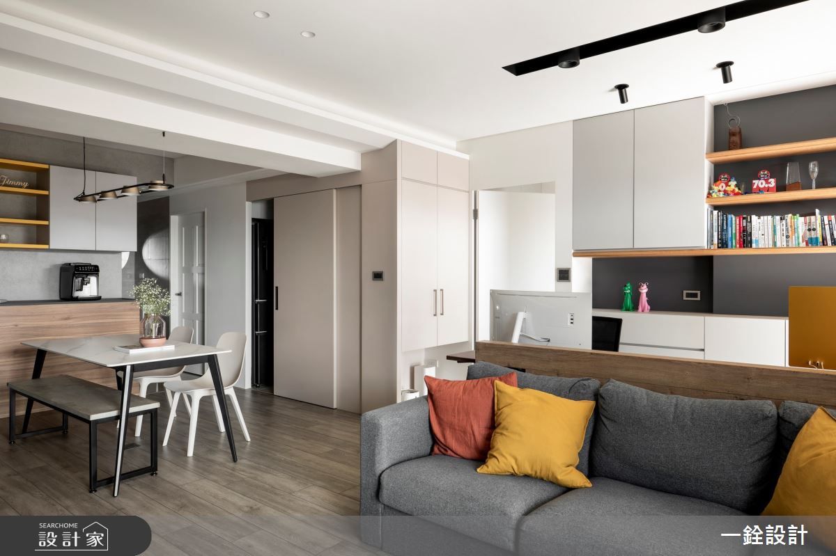 26坪新成屋(5年以下)＿現代風客廳餐廳書房案例圖片＿一銓室內裝修設計工程有限公司＿一銓_黃色的光之9