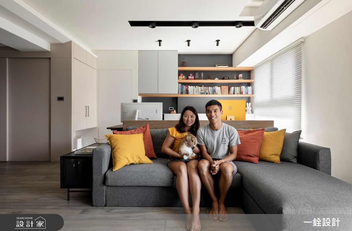 26坪新成屋(5年以下)＿現代風客廳書房案例圖片＿一銓室內裝修設計工程有限公司＿一銓_黃色的光之12