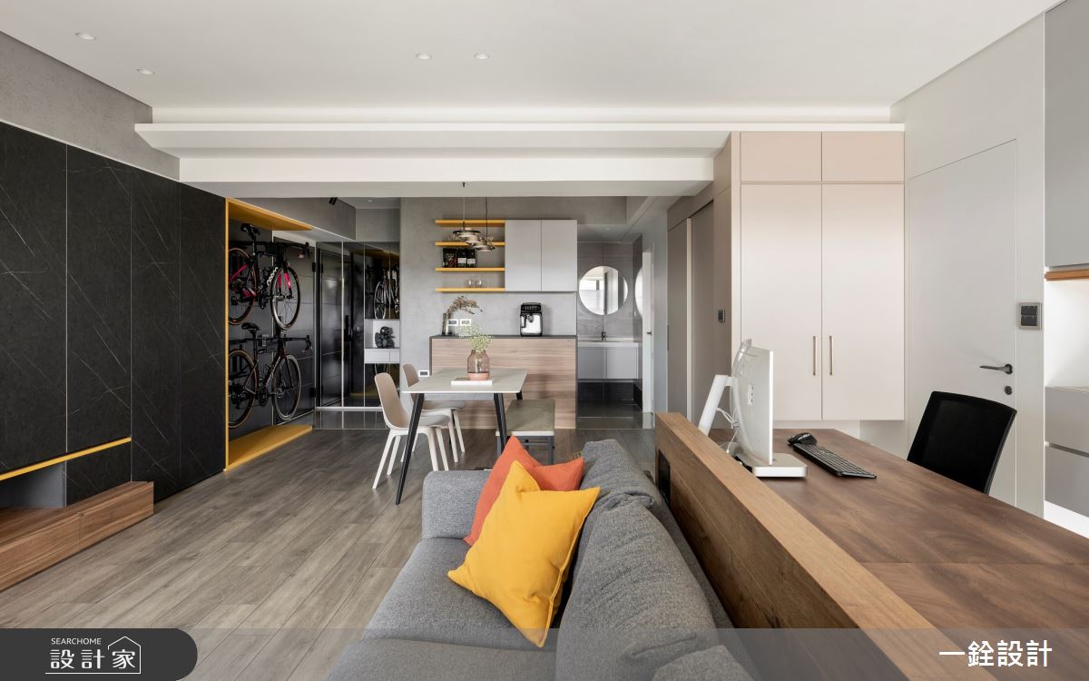 26坪新成屋(5年以下)＿現代風玄關客廳餐廳浴室案例圖片＿一銓室內裝修設計工程有限公司＿一銓_黃色的光之15
