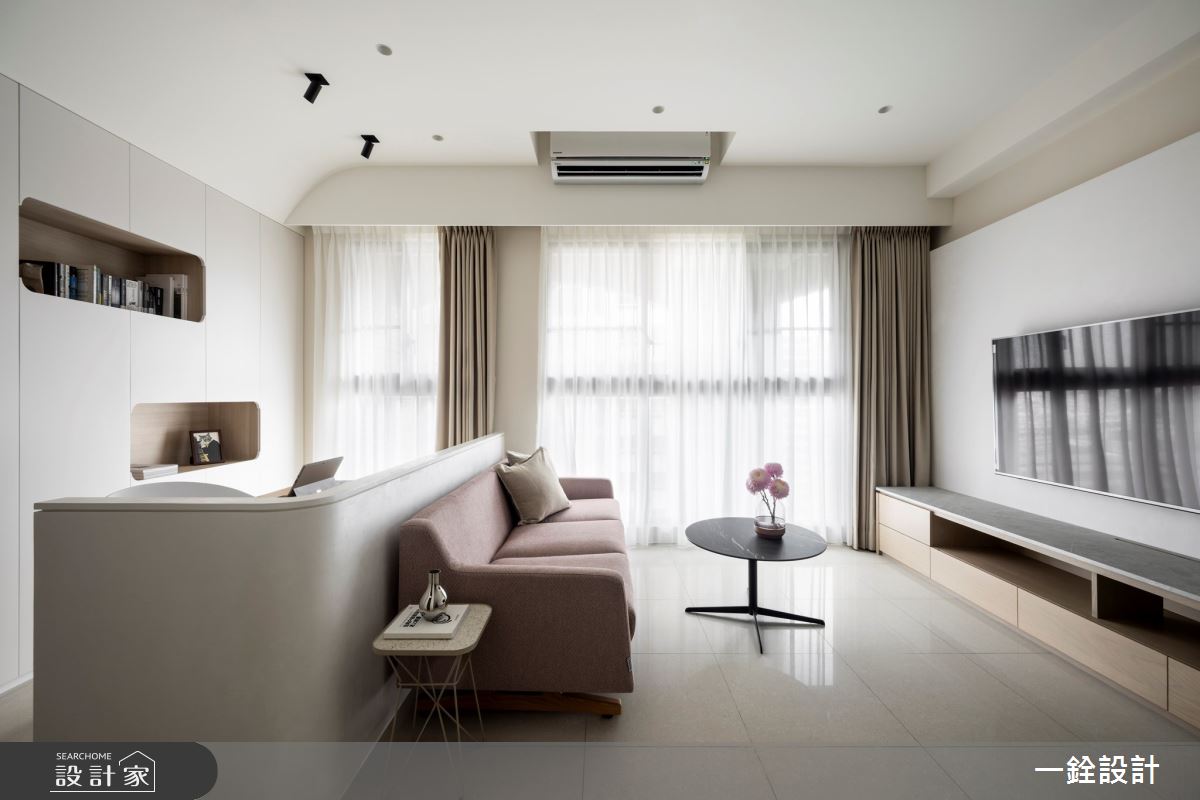 27坪新成屋(5年以下)＿現代風客廳書房案例圖片＿一銓室內裝修設計工程有限公司＿一銓_月影白韻之5