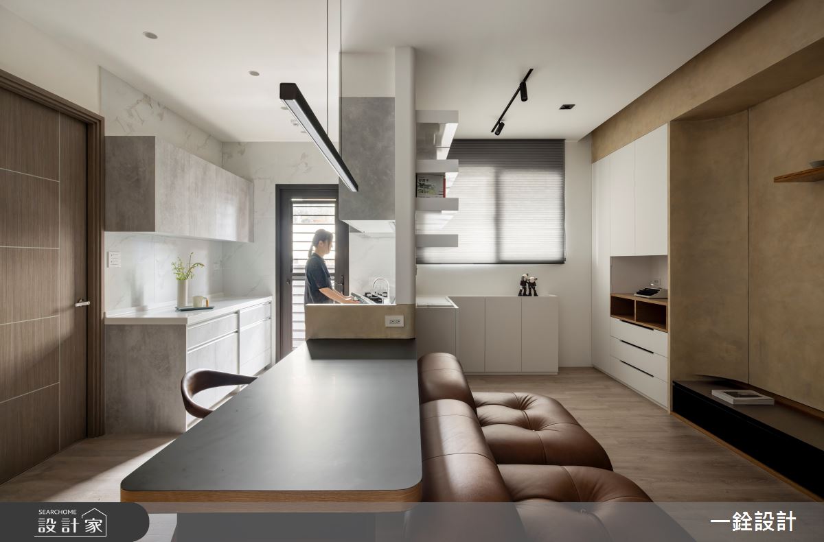 18坪新成屋(5年以下)＿侘寂風客廳餐廳廚房案例圖片＿一銓室內裝修設計工程有限公司＿一銓_淳室之14