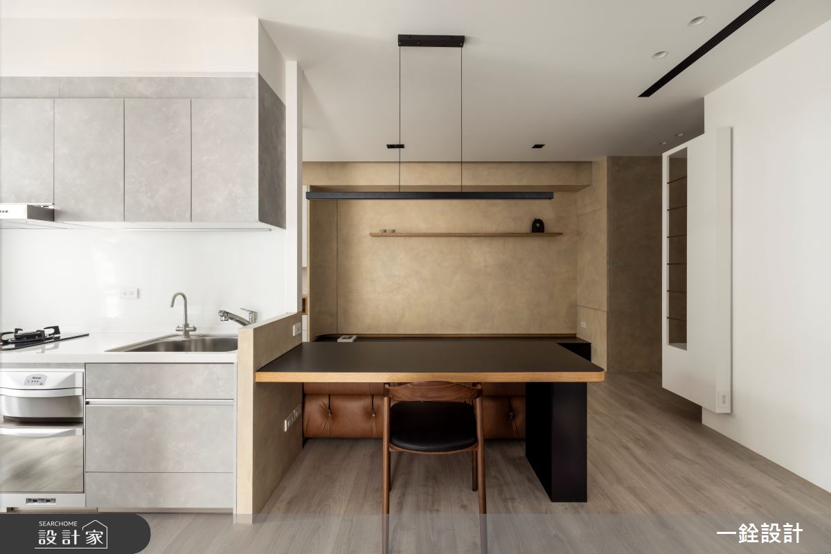 18坪新成屋(5年以下)＿侘寂風客廳餐廳廚房案例圖片＿一銓室內裝修設計工程有限公司＿一銓_淳室之13