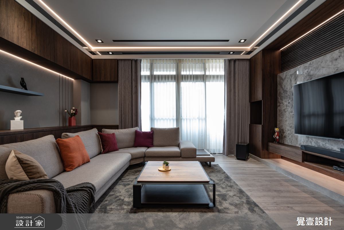 100坪新成屋(5年以下)＿現代風客廳案例圖片＿覺壹設計＿覺壹_苗栗_現代風_新成屋之1