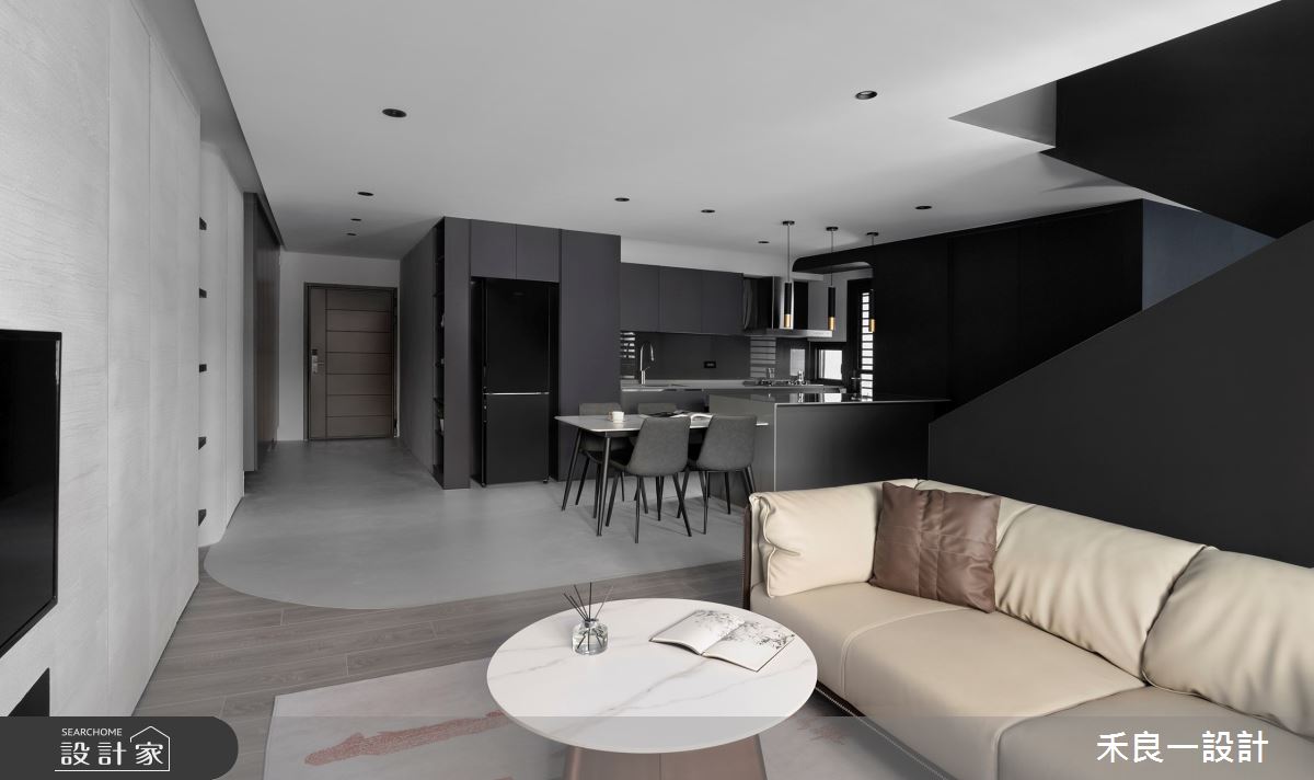 38坪毛胚屋＿簡約風玄關客廳餐廳廚房中島案例圖片＿禾良一設計＿禾良一_形逸於藝_台中之5