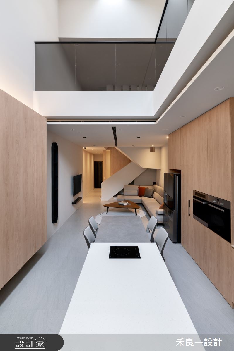 74坪老屋(31~40年)＿混搭風客廳餐廳中島案例圖片＿禾良一設計＿禾良一_和煦_台中之7