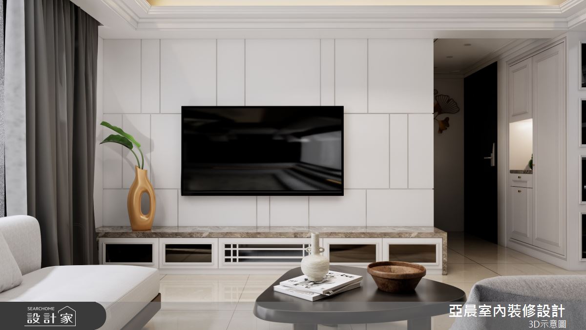 36坪新成屋(5年以下)＿新古典客廳案例圖片＿亞晨室內裝修設計工程有限公司＿亞晨_04之1