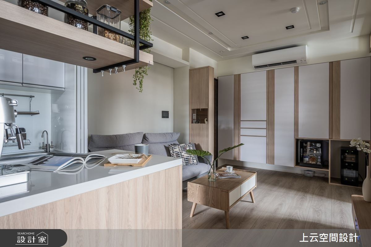 18坪新成屋(5年以下)＿現代風客廳餐廳吧檯中島案例圖片＿上云空間設計＿上云_魔術機能小宅之7