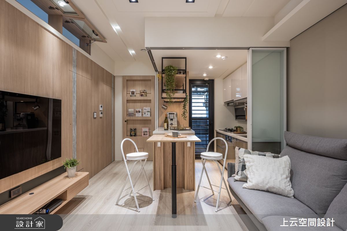 18坪新成屋(5年以下)＿現代風客廳餐廳廚房吧檯中島案例圖片＿上云空間設計＿上云_魔術機能小宅之11