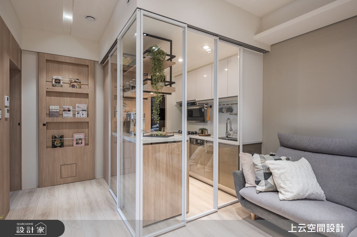 18坪新成屋(5年以下)＿現代風客廳餐廳廚房吧檯中島案例圖片＿上云空間設計＿上云_魔術機能小宅之13