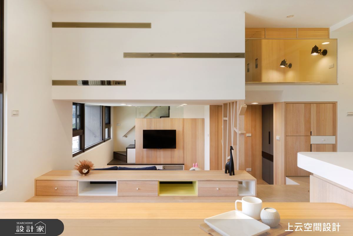 18坪新成屋(5年以下)＿現代風餐廳中島案例圖片＿上云空間設計＿上云_錯層複合小宅之8