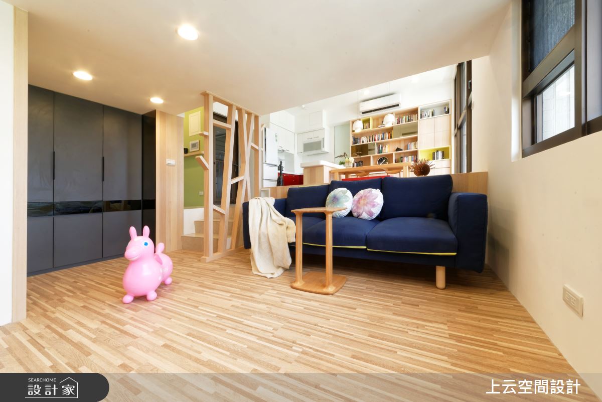 18坪新成屋(5年以下)＿現代風客廳案例圖片＿上云空間設計＿上云_錯層複合小宅之13