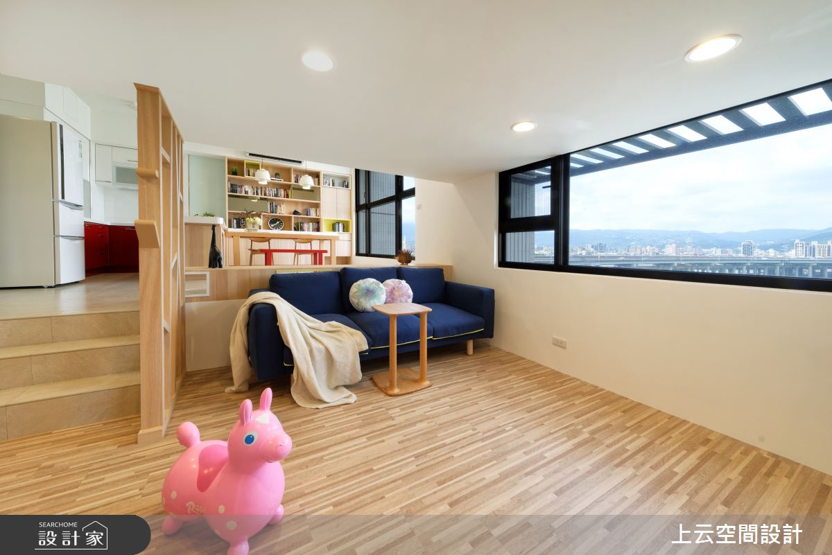 18坪新成屋(5年以下)＿現代風客廳案例圖片＿上云空間設計＿上云_錯層複合小宅之14