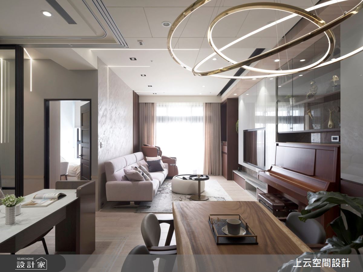 32坪新成屋(5年以下)＿現代輕奢風客廳餐廳案例圖片＿上云空間設計＿上云_精緻的豪宅饗宴之5