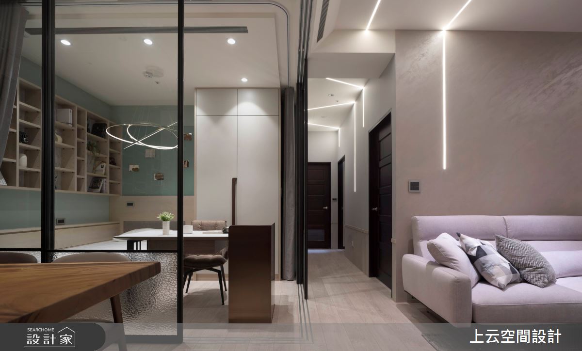 32坪新成屋(5年以下)＿現代輕奢風客廳餐廳客房案例圖片＿上云空間設計＿上云_精緻的豪宅饗宴之16