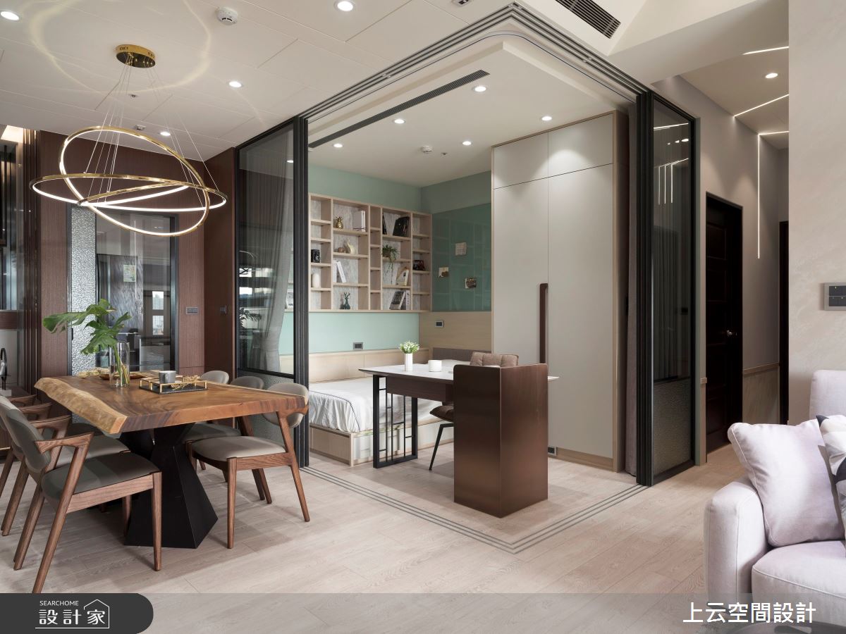 32坪新成屋(5年以下)＿現代輕奢風客廳餐廳客房案例圖片＿上云空間設計＿上云_精緻的豪宅饗宴之15