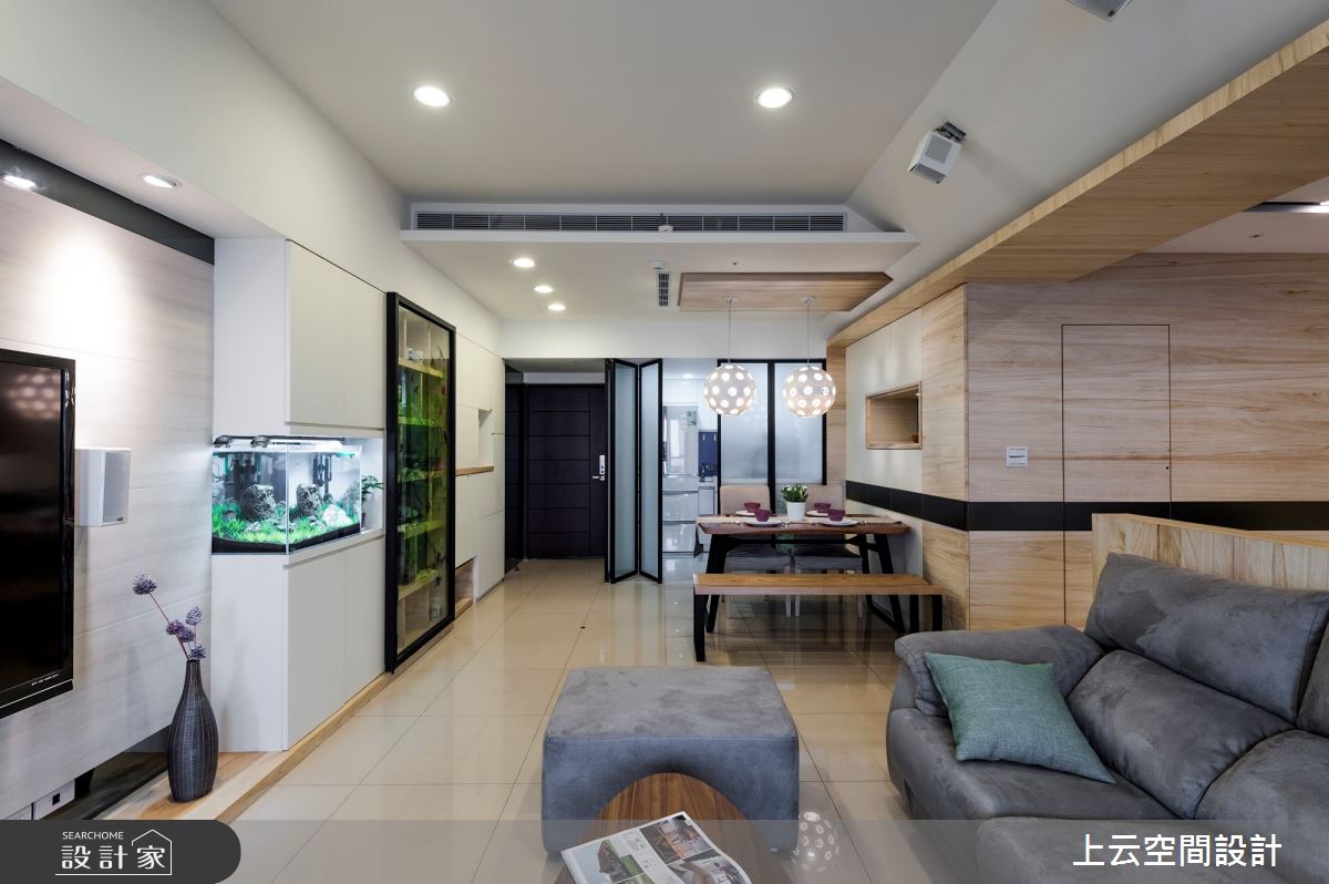 31坪新成屋(5年以下)＿現代風玄關客廳餐廳廚房中島案例圖片＿上云空間設計＿上云_記憶金果之10