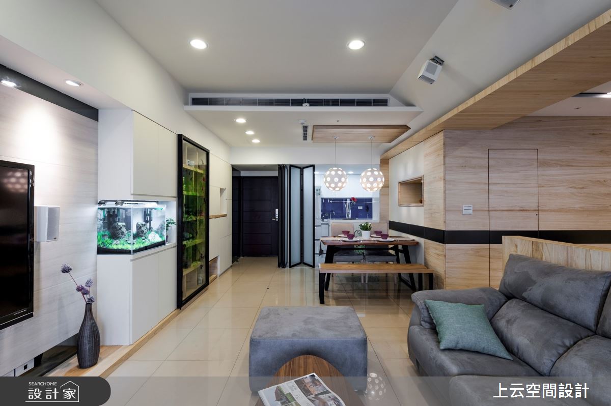 31坪新成屋(5年以下)＿現代風玄關客廳餐廳廚房中島案例圖片＿上云空間設計＿上云_記憶金果之12