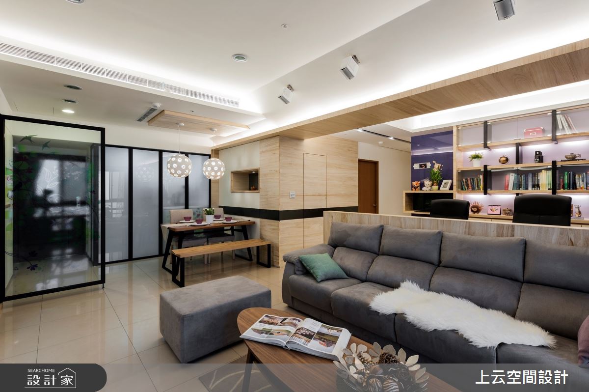 31坪新成屋(5年以下)＿現代風客廳餐廳書房案例圖片＿上云空間設計＿上云_記憶金果之15