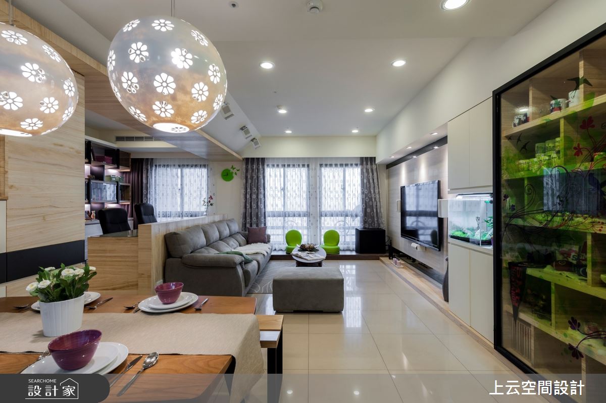 31坪新成屋(5年以下)＿現代風客廳餐廳案例圖片＿上云空間設計＿上云_記憶金果之31