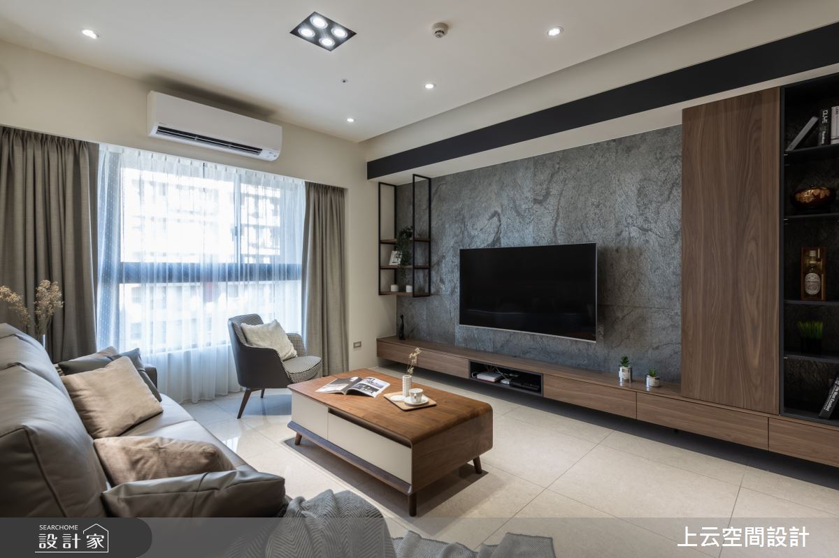 31坪新成屋(5年以下)＿人文禪風客廳案例圖片＿上云空間設計＿上云_落日餘暉之5