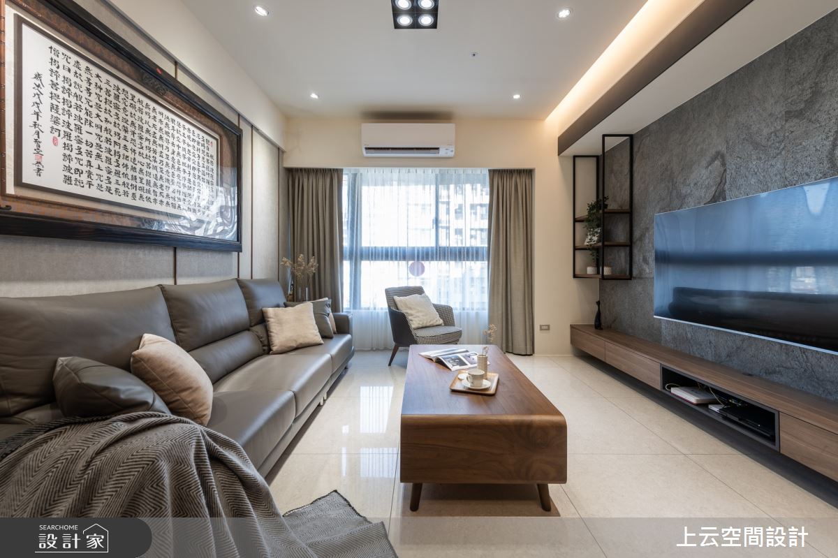 31坪新成屋(5年以下)＿人文禪風客廳案例圖片＿上云空間設計＿上云_落日餘暉之7